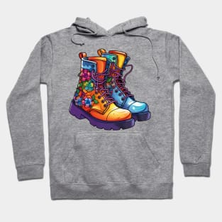 90s Retro Combat Boots Hoodie